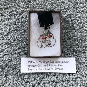 Silpada Sterling silver earrings w/ coral beads